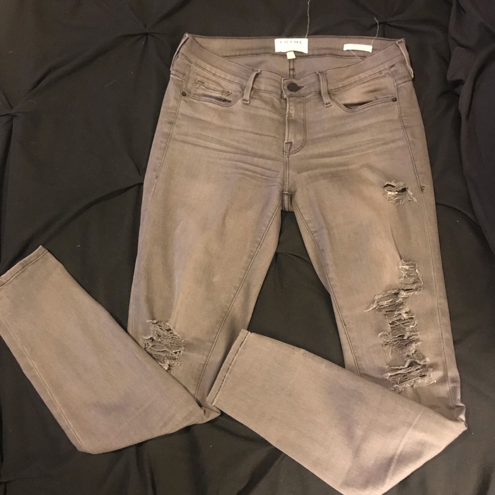 Frame Distressed Skinny Jeans